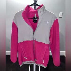 The North Face Kids Fleece Jacket in Pink and Gray